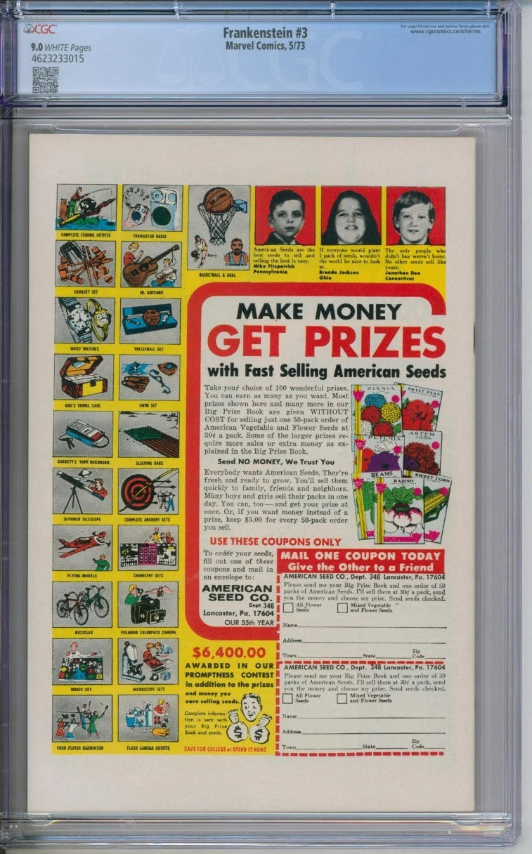 Frankenstein #3 CGC 9.0 Gary Friedrich