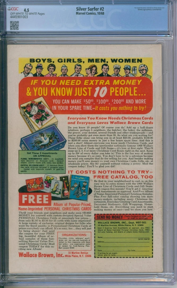 Silver Surfer #2 CGC 4.5 1st Appearance The Brotherhood Of Badoon