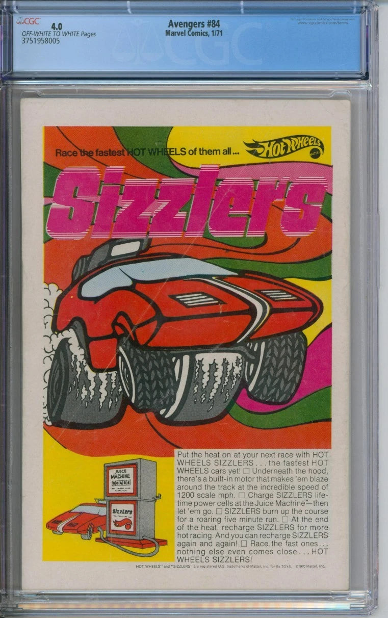 Avengers #84 CGC 4.0 Roy Thomas