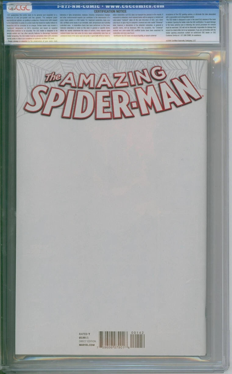 Amazing Spider-Man #1 CGC 9.8 Humberto Ramos Cover Sketch Variant