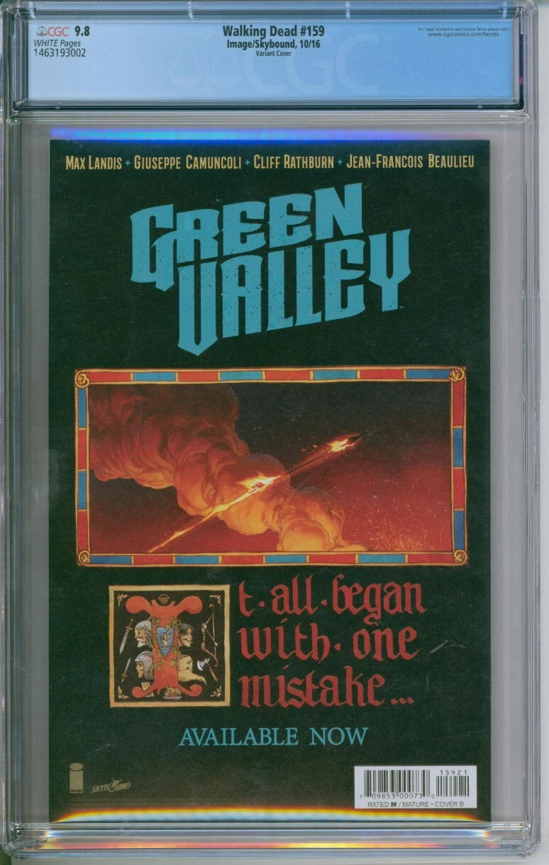 The Walking Dead #159 CGC 9.8 Variant Cover Death Of Lucille