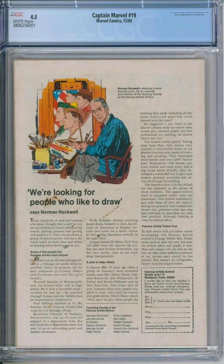 Captain Marvel #19 CGC 4.5 Gil Kane