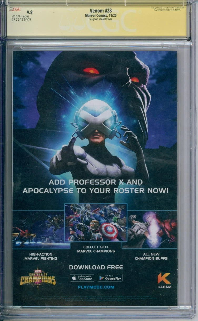 Venom #28 CGC Signature Series 9.8 Signed By Donny Cates
