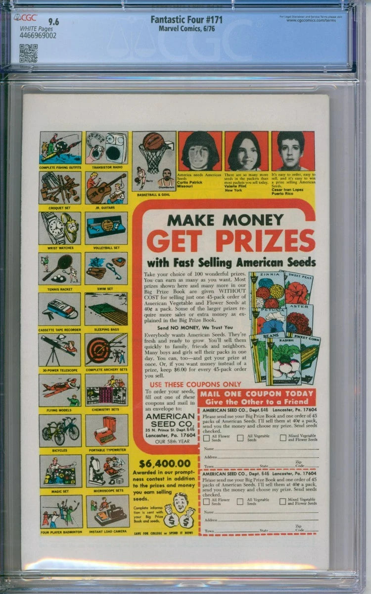 Fantastic Four #171 CGC 9.6 1st Appearance Of Gorr 1976