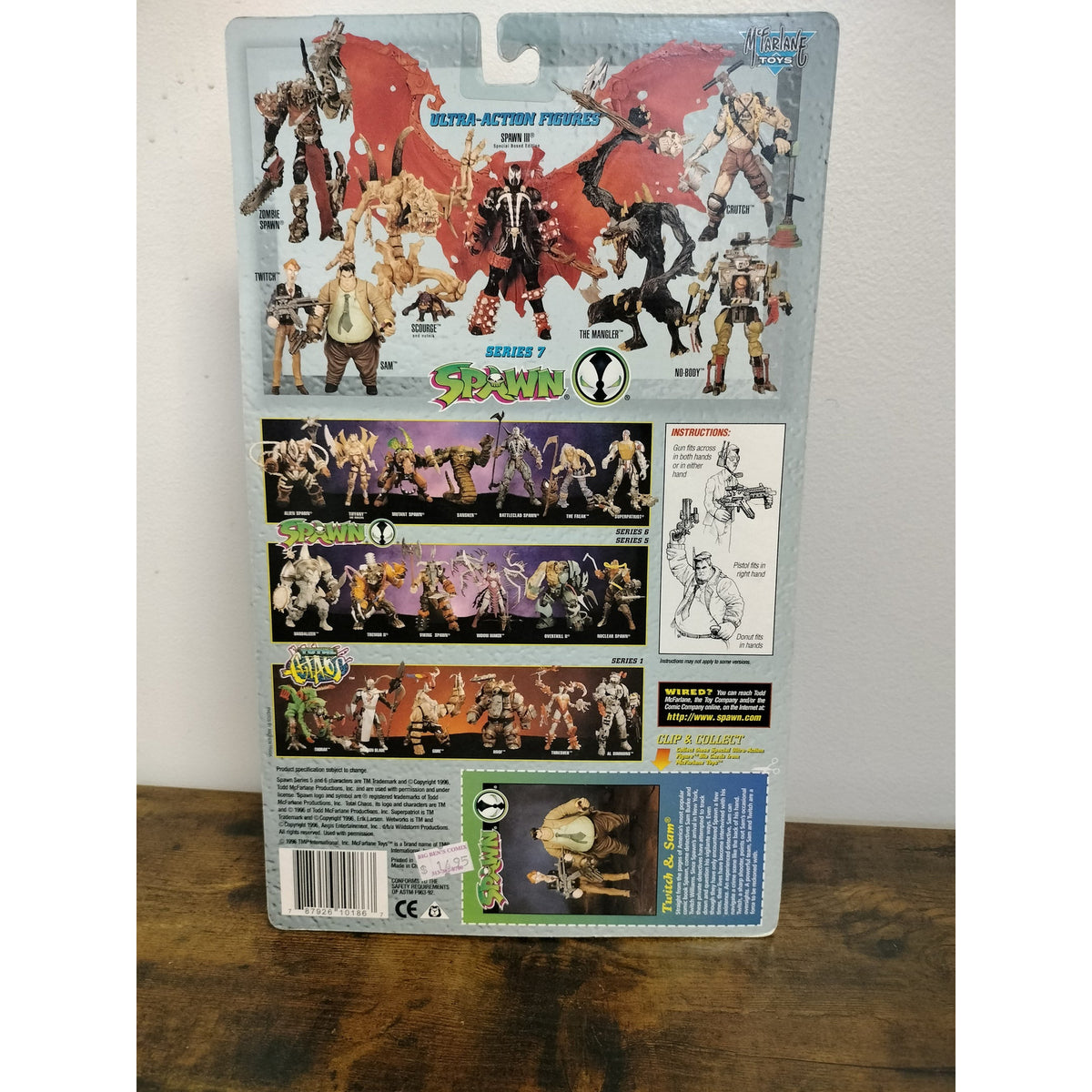 Actual Sam and Twitch Series 7 rear card and accessory information