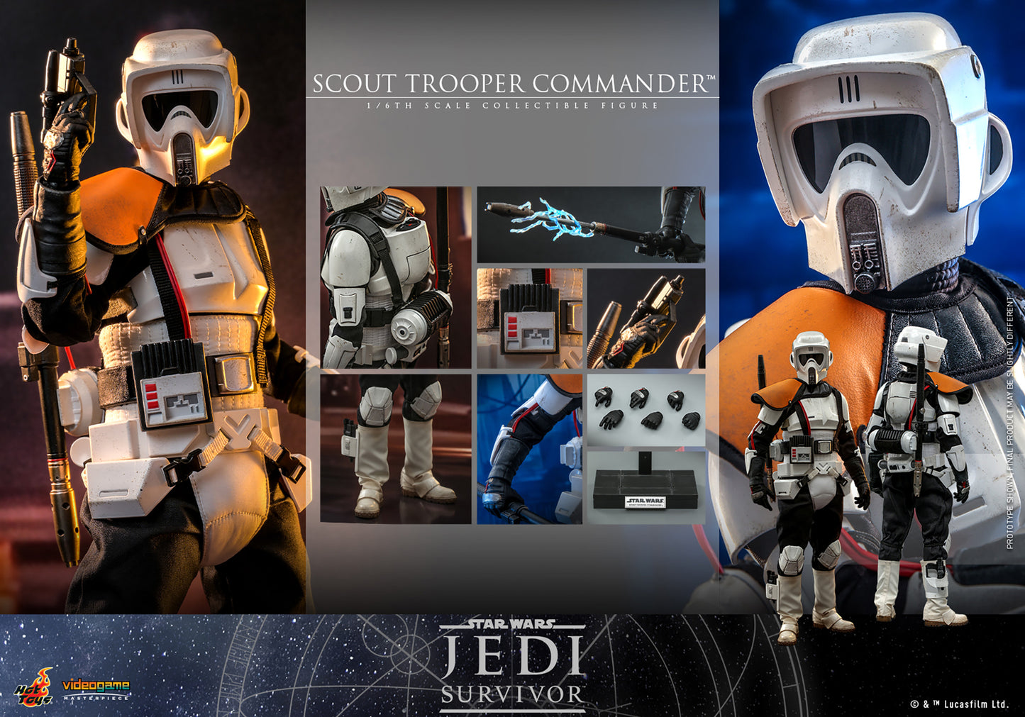 Scout Trooper Commander Sixth Scale Collectible Figure!