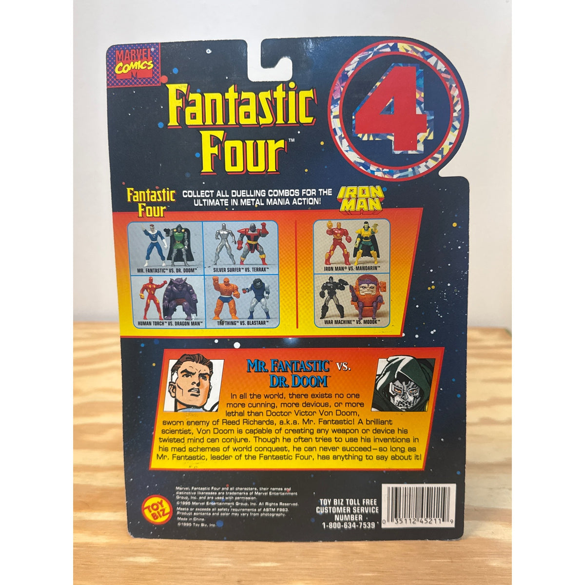 Toy Biz Metal Mania Mr. Fantastic vs. Dr. Doom packaging back