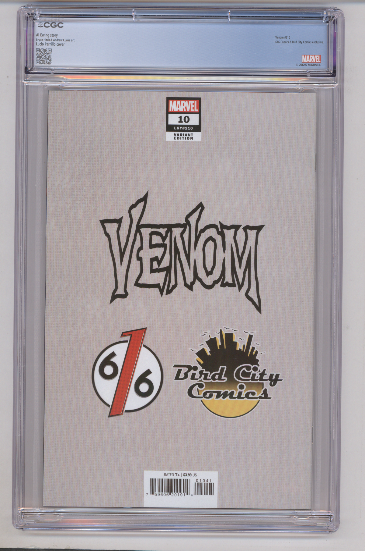 Venom #10 CGC Graded 9.8 Parrillo "Virgin" Edition