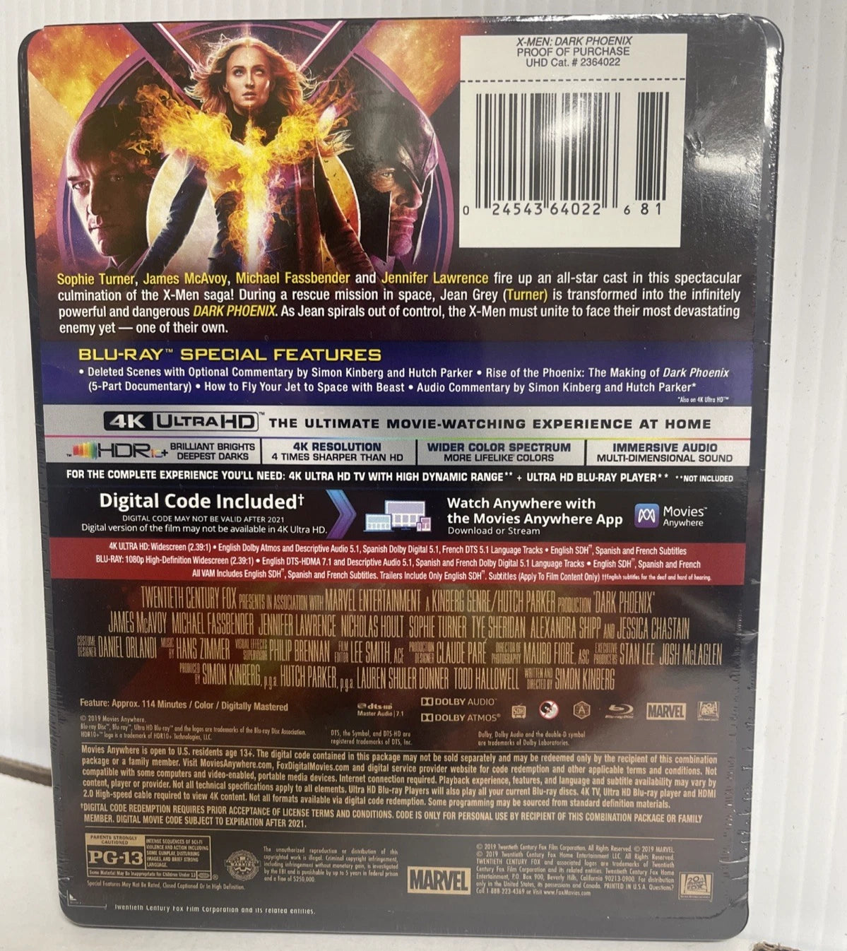 X-Men Dark Phoenix 4K Blu-Ray Steelbook Best Buy Exclusive New/Sealed