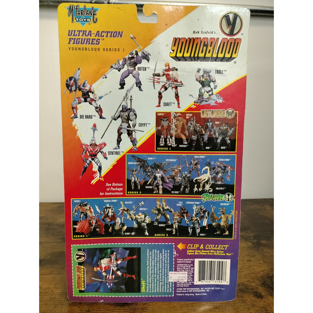Actual Youngblood Shaft rear packaging with character bio and Series 1 artwork