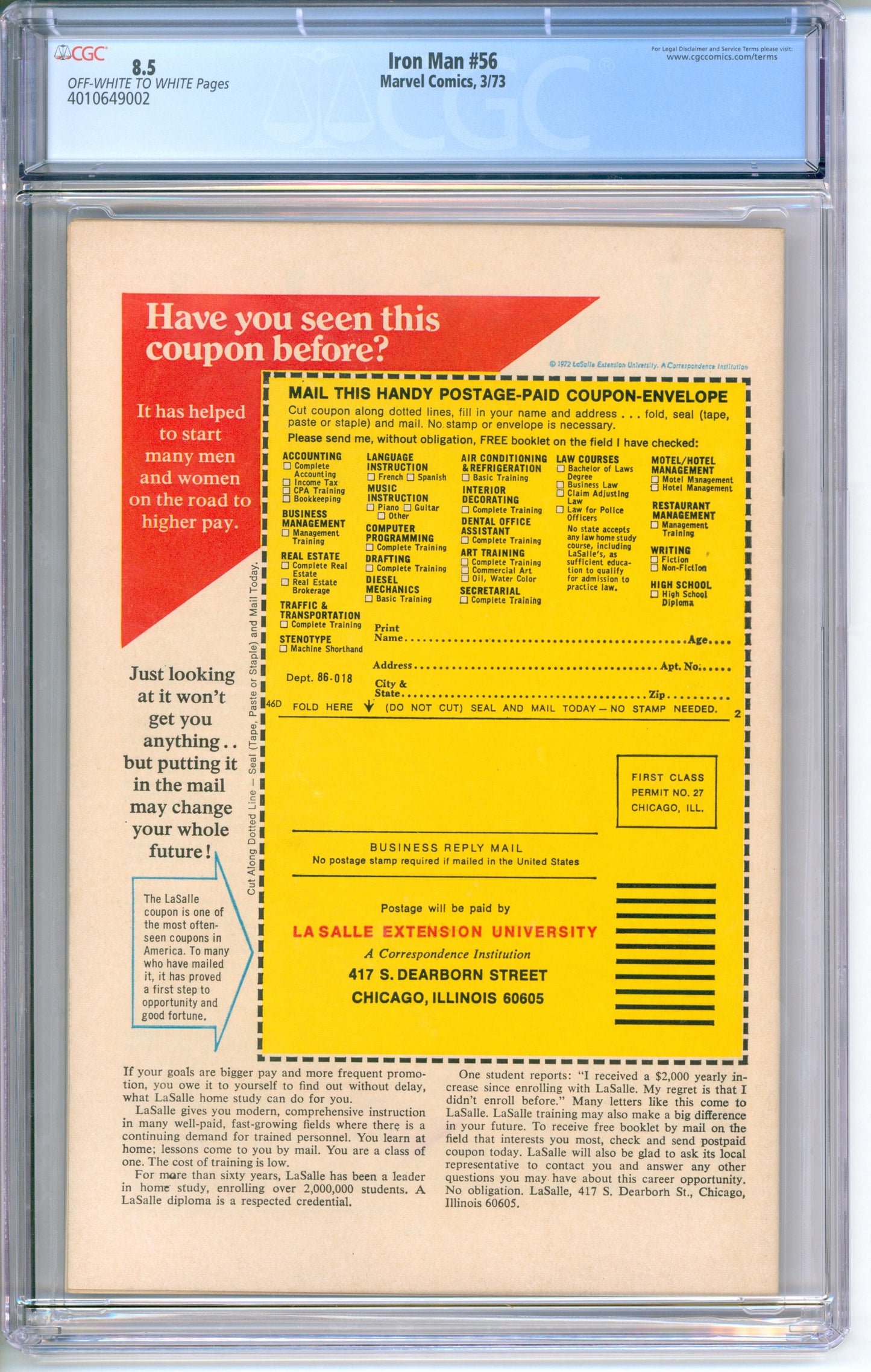 Iron Man #56 CGC 8.5