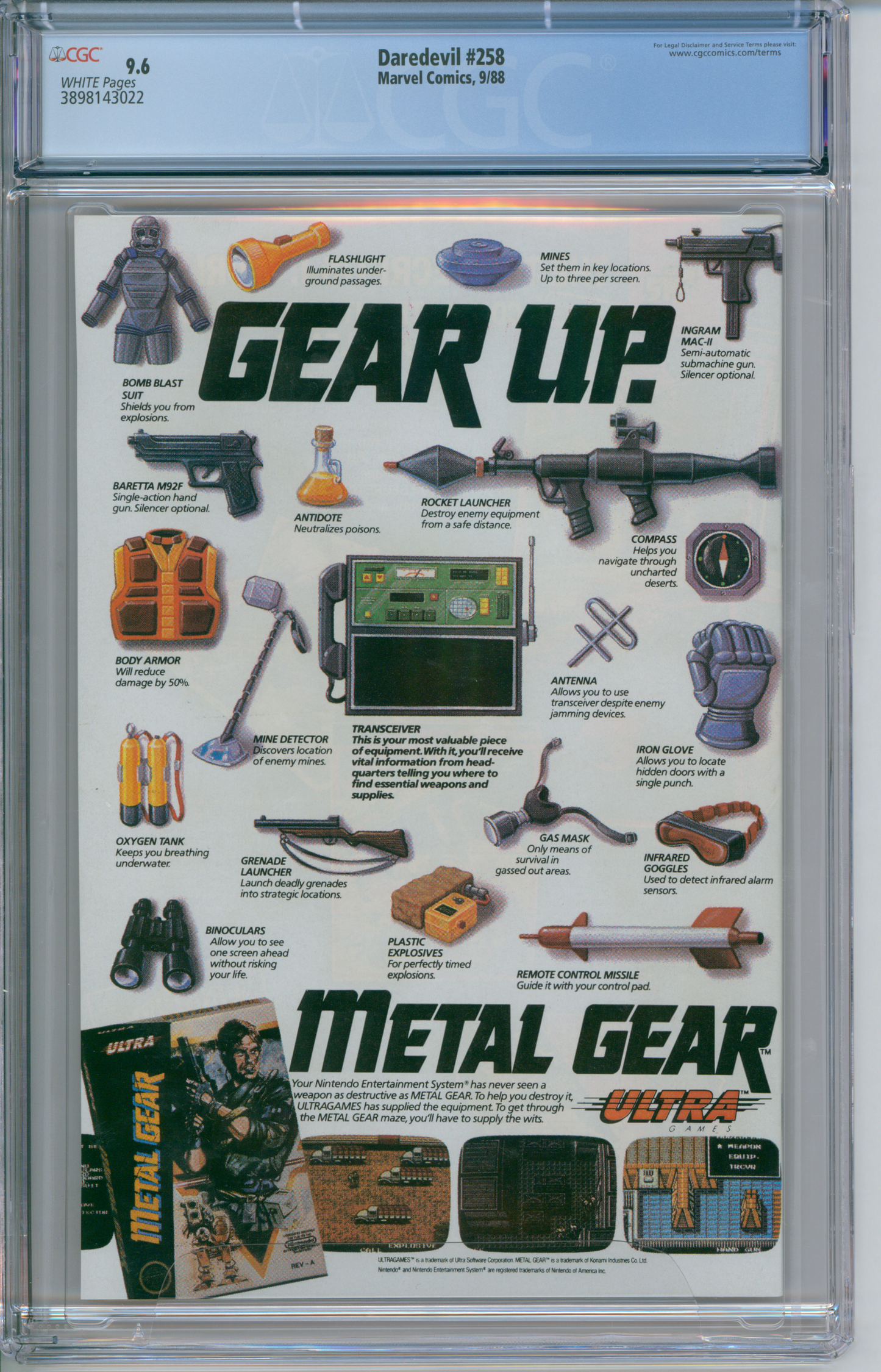 Daredevil #258 CGC 9.6 1st Appearance Of Bengal (Duc No Tranh) Marvel Comics