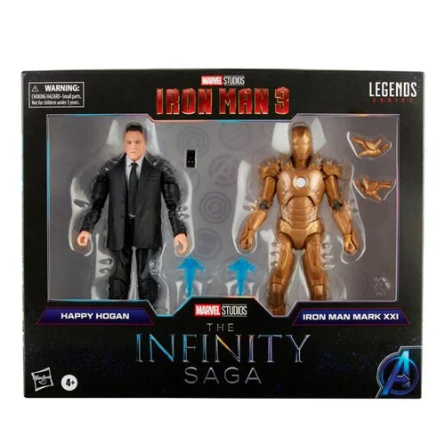 Marvel Legends Infinity Saga Iron Man 3 Happy Hogan and Iron Man Mark XXI
