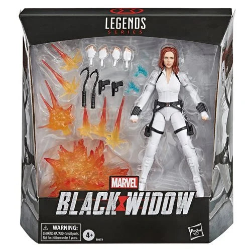 Black Widow Marvel Legends Deluxe White Costume with Stand