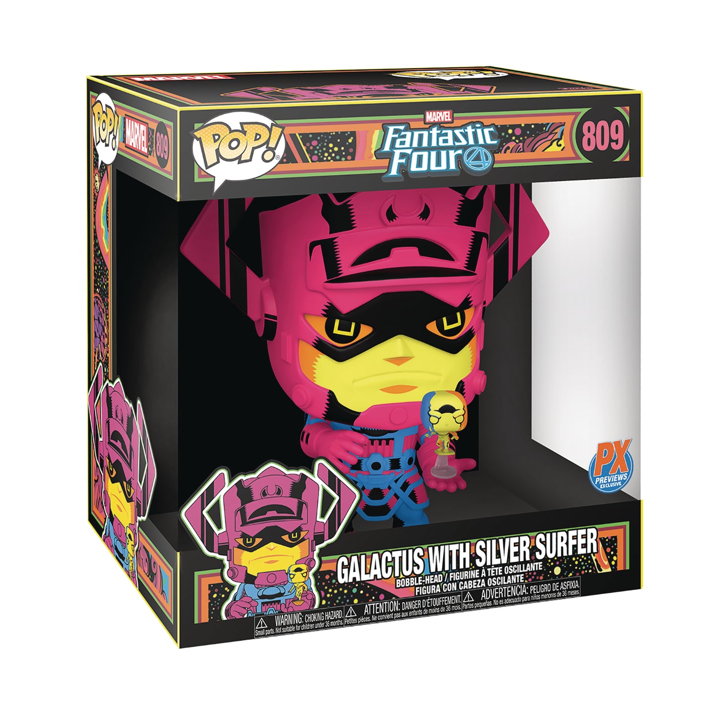 Pop Jumbo Marvel Galactus with Surfer PX Black Light 10 inch Figure