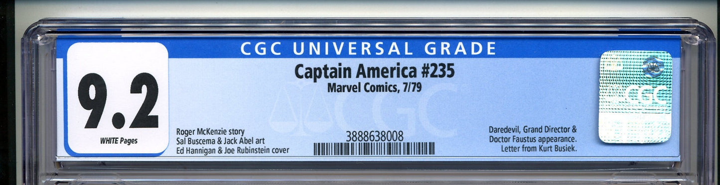 Captain America #235 CGC Graded 9.2