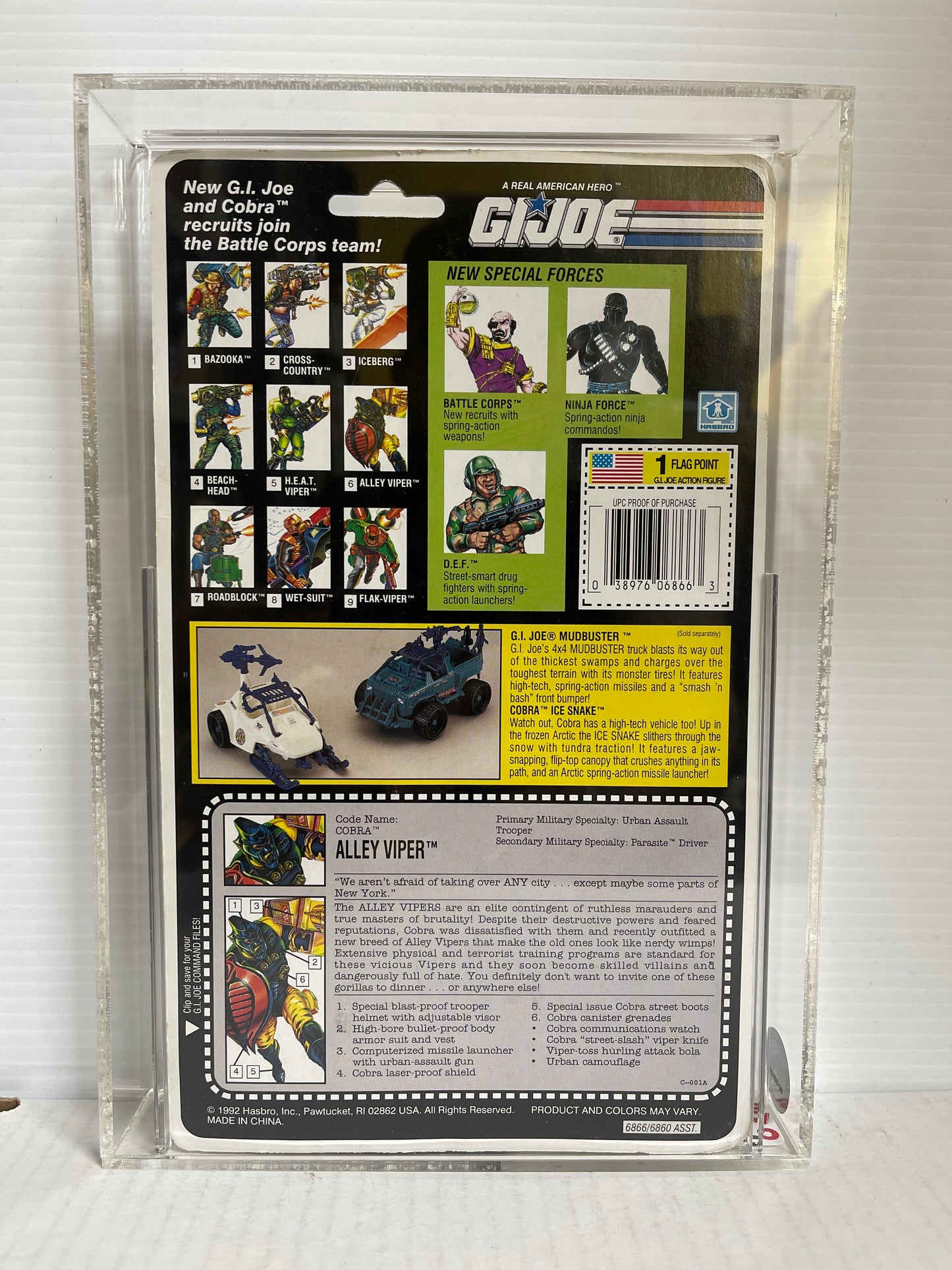 ALLEY VIPER GI Joe COBRA BATTLE CORPS 1992 CAS 80+