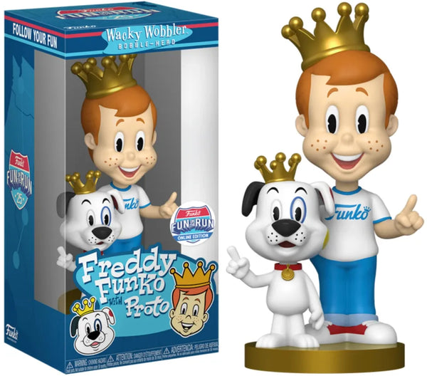 Freddy Funko with Proto Wacky Wobbler Bobble Head 25th Ann Fun On The Run