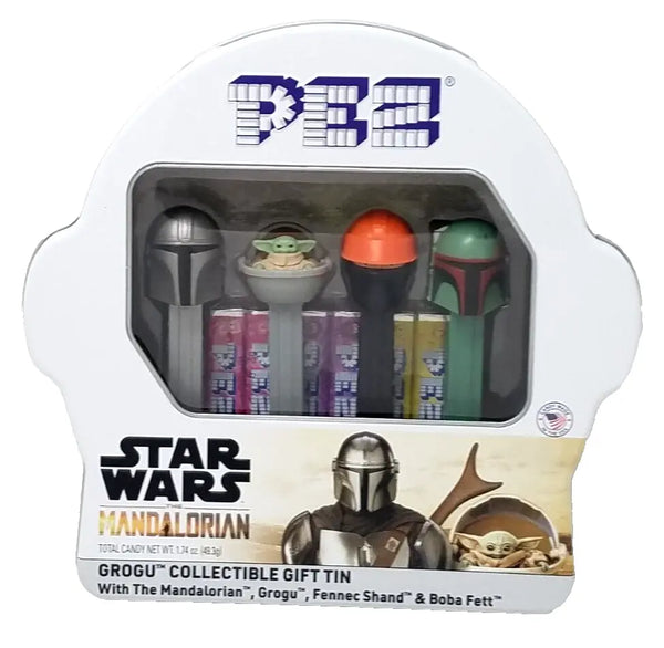 Disney Pez Star Wars: The Mandalorian Grogu Baby Yoda Fennec Shand Boba Fett Tin