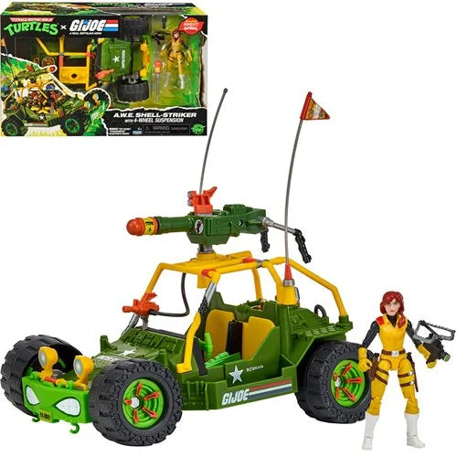Teenage Mutant Ninja Turtles x G.I. Joe All-Weather and Environment (AWE) Shell-Striker Vehicle with Action Figure