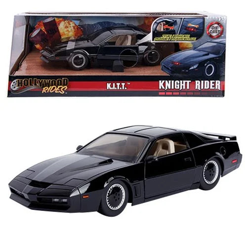 Hollywood Rides Knight Rider KITT 1982 Pontiac Trans Am 1:24 Scale Die-Cast Metal Vehicle with Lights