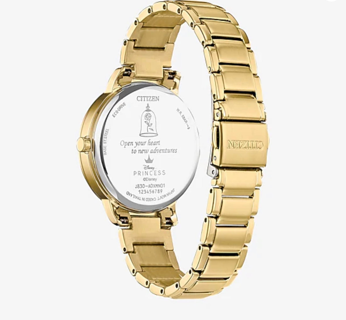 Citizen Beauty and the Beast Princess Womens Gold Tone Stainless Steel 2-pc. Watch Boxed Set
