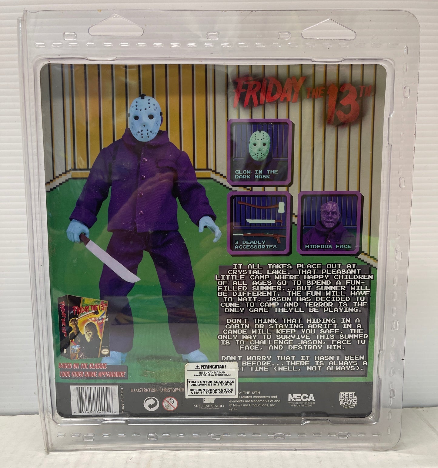 NECA NES Jason Voorhees 8-BIT Friday The 13th Video Game Clothed Figure