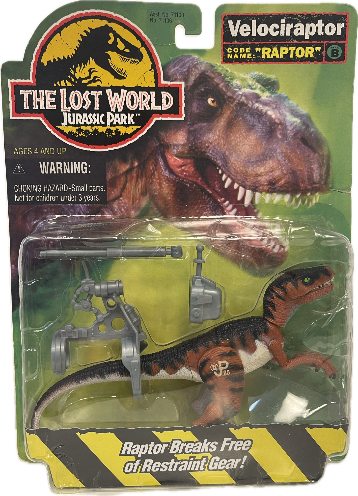 The Lost World Jurassic Park Green Eye Variant Velociraptor