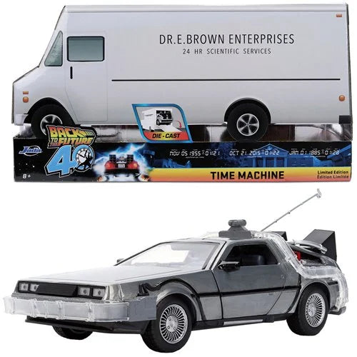 Hollywood Rides Back to the Future Time Machine 40th Anniversary 1:24 Scale Die-Cast Metal Vehicle