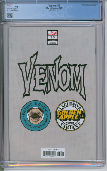 Venom #30 CGC 9.8 Lashley Skecth Cover