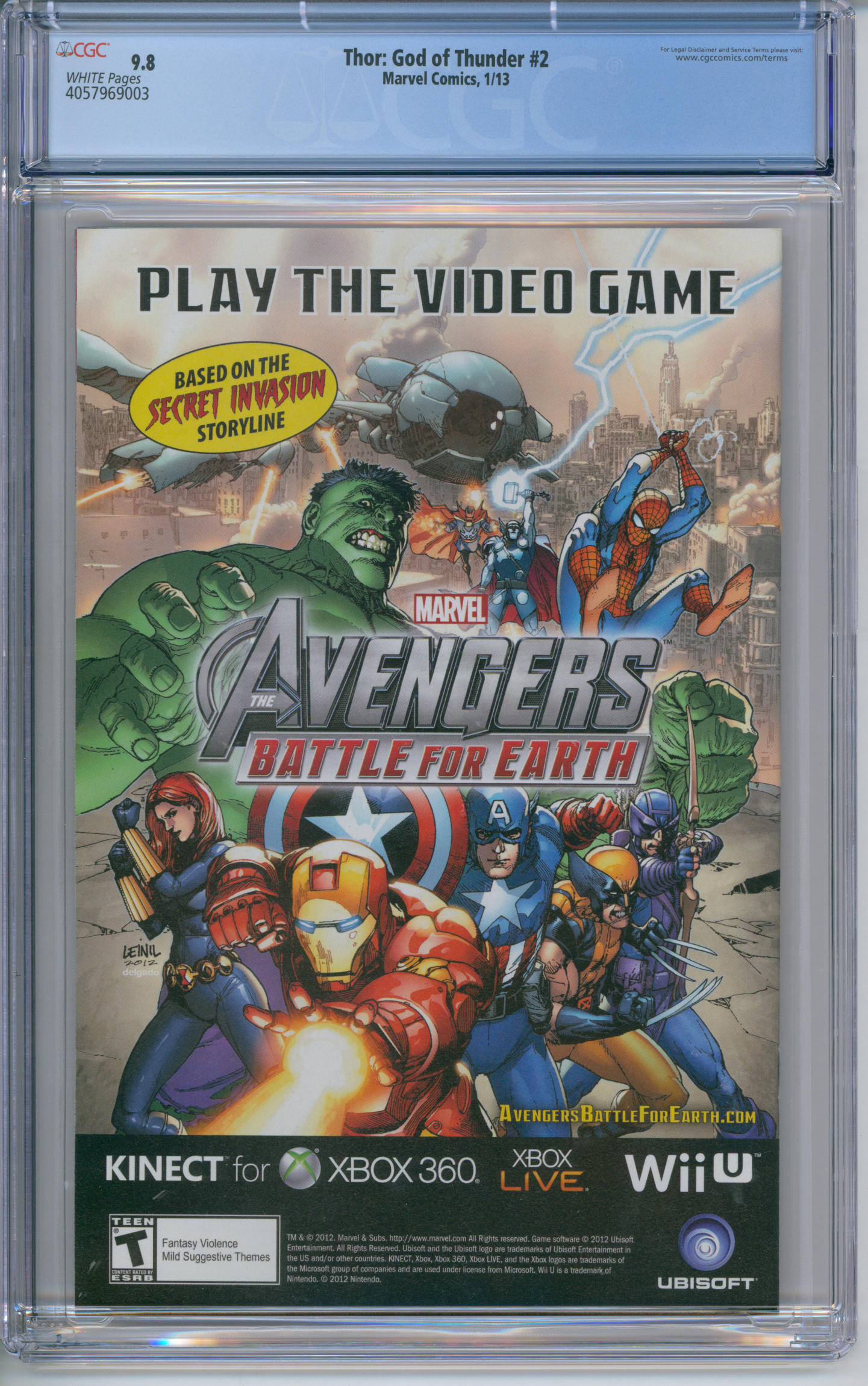 Thor God Of Thunder #2 CGC 9.8(B)