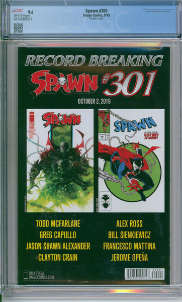 Spawn #300 CGC 9.6 Sketch Cover