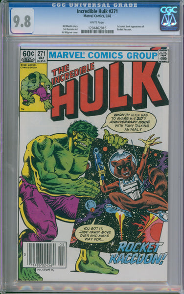 The Incredible Hulk #271 CGC 9.8 1st Comic Book Appearance of Rocket Raccoon