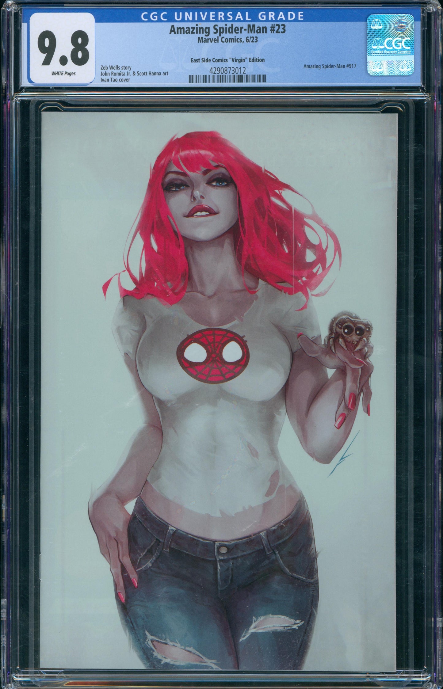 Amazing Spider-Man #23 CGC 9.8 With Certificate of Authenticity - East Side Comics "Virgin" Edition - 2023