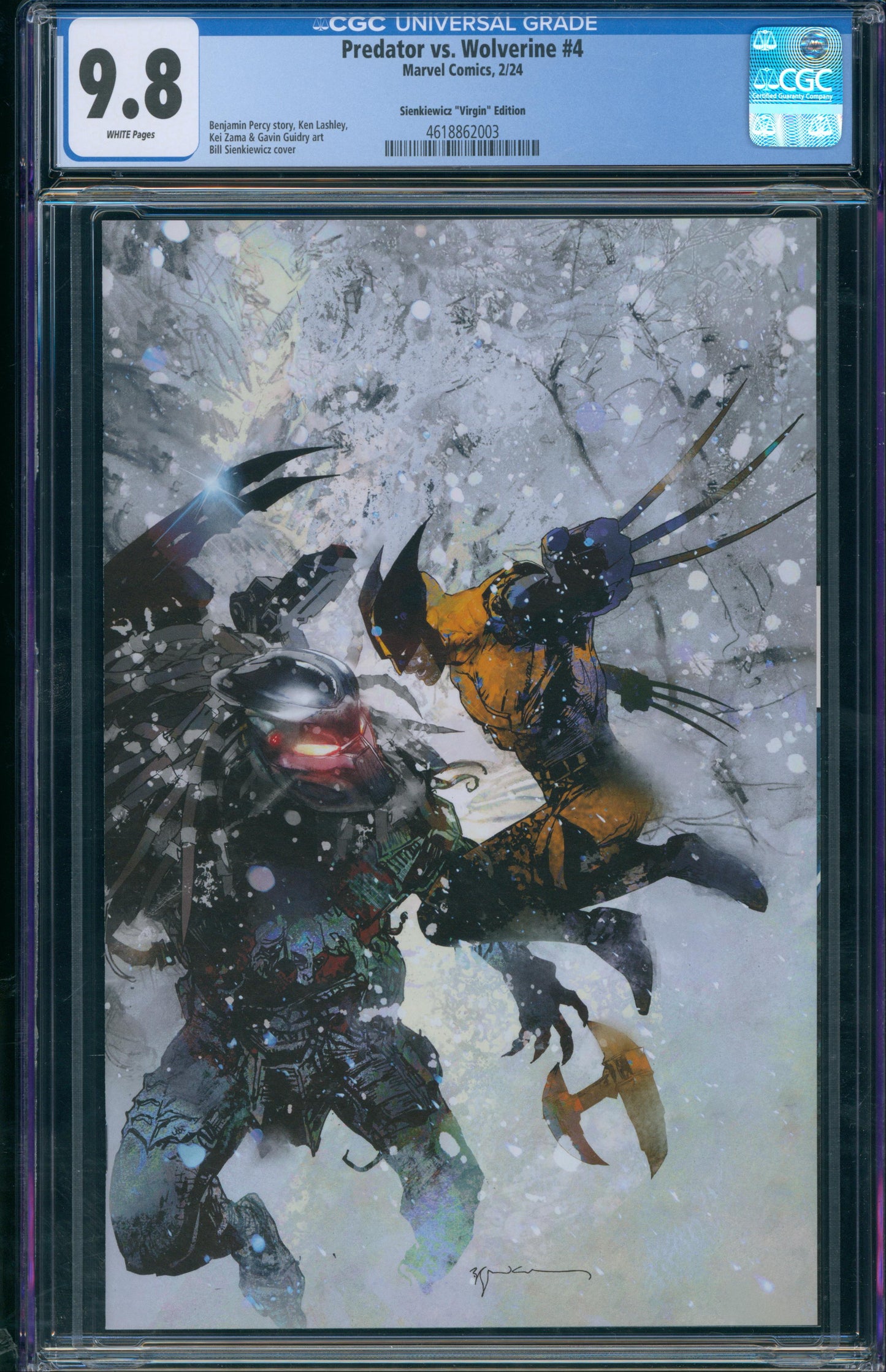 Predator vs. Wolverine #4 CGC 9.8 - Sienkiewicz "Virgin" Edition