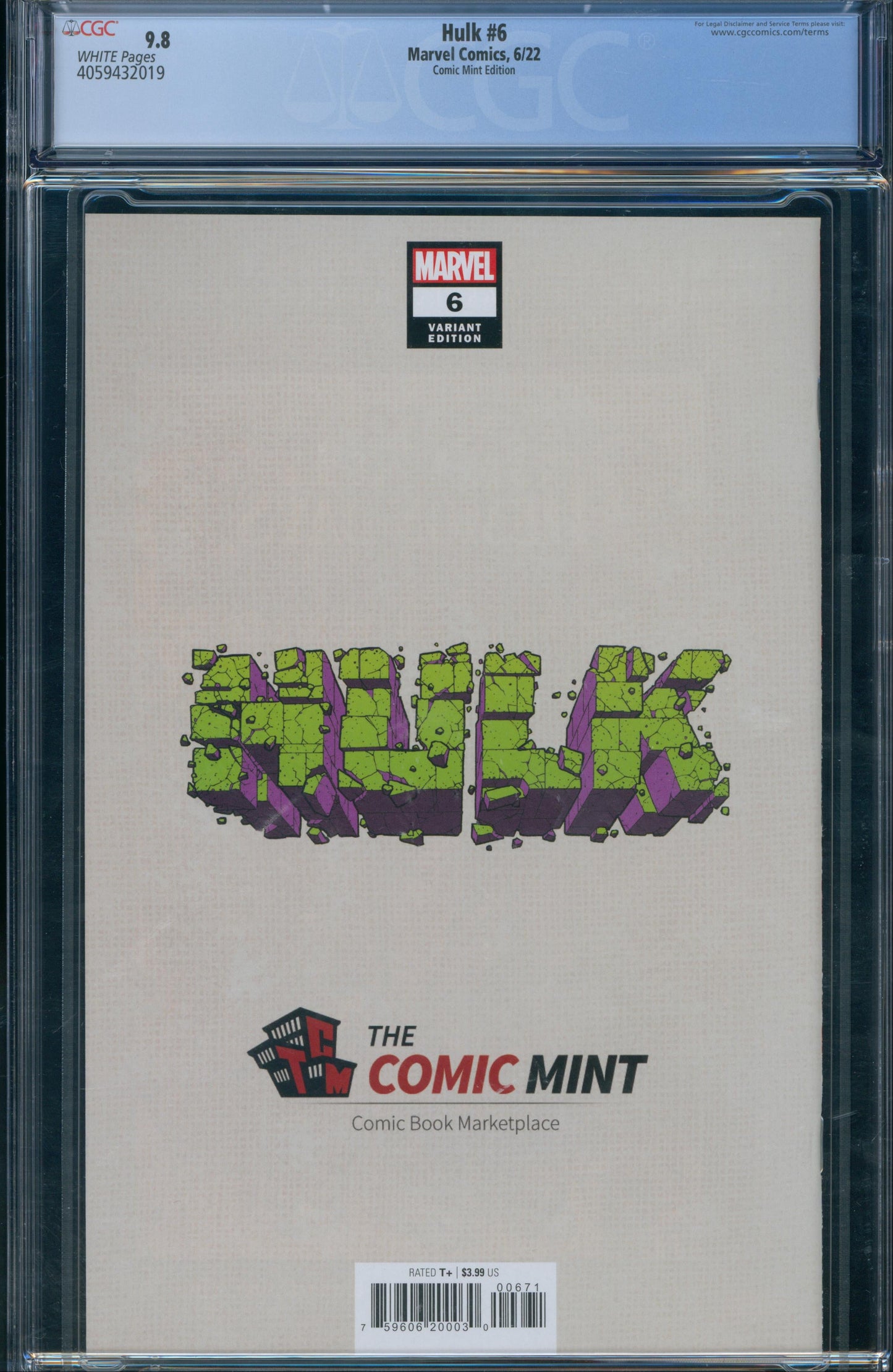 Hulk #6 2022 CGC 9.8 Comic Mint Edition