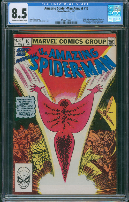 Amazing Spider-Man Annual #16 CGC 8.5 - Origin & 1st appearance of the new Captain Marvel