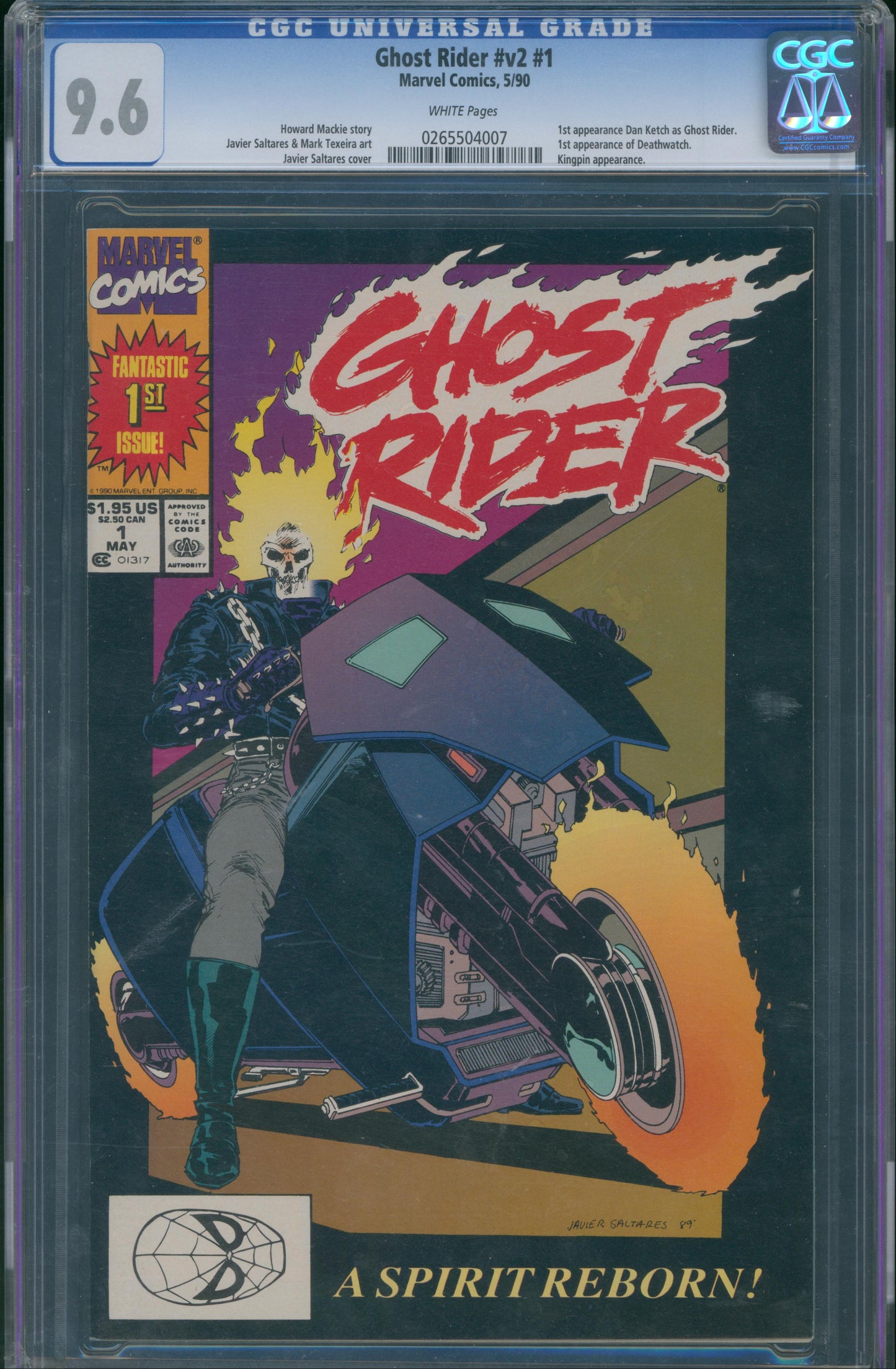 Ghost Rider v2 #1 1990 CGC 9.6 - 1st appearance Dan Ketch as Ghost Rider