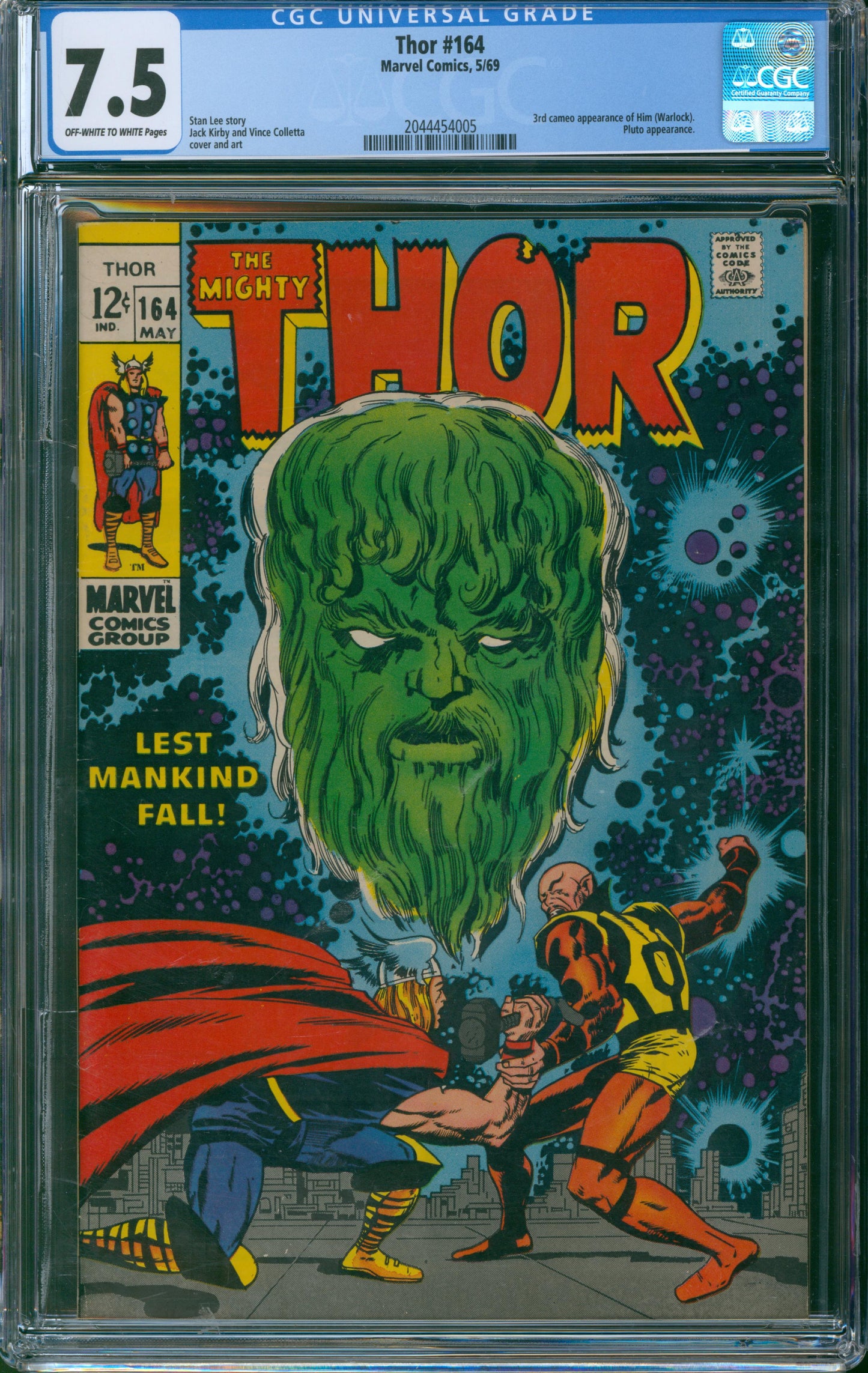 Thor #164 1969 CGC 7.5 - 3rd cameo appearance of Him (Warlock)