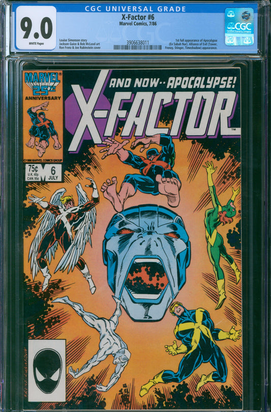 X-Factor #6 CGC 9.0 - 1st full appearance of Apocalypse (En Sabah Nur)