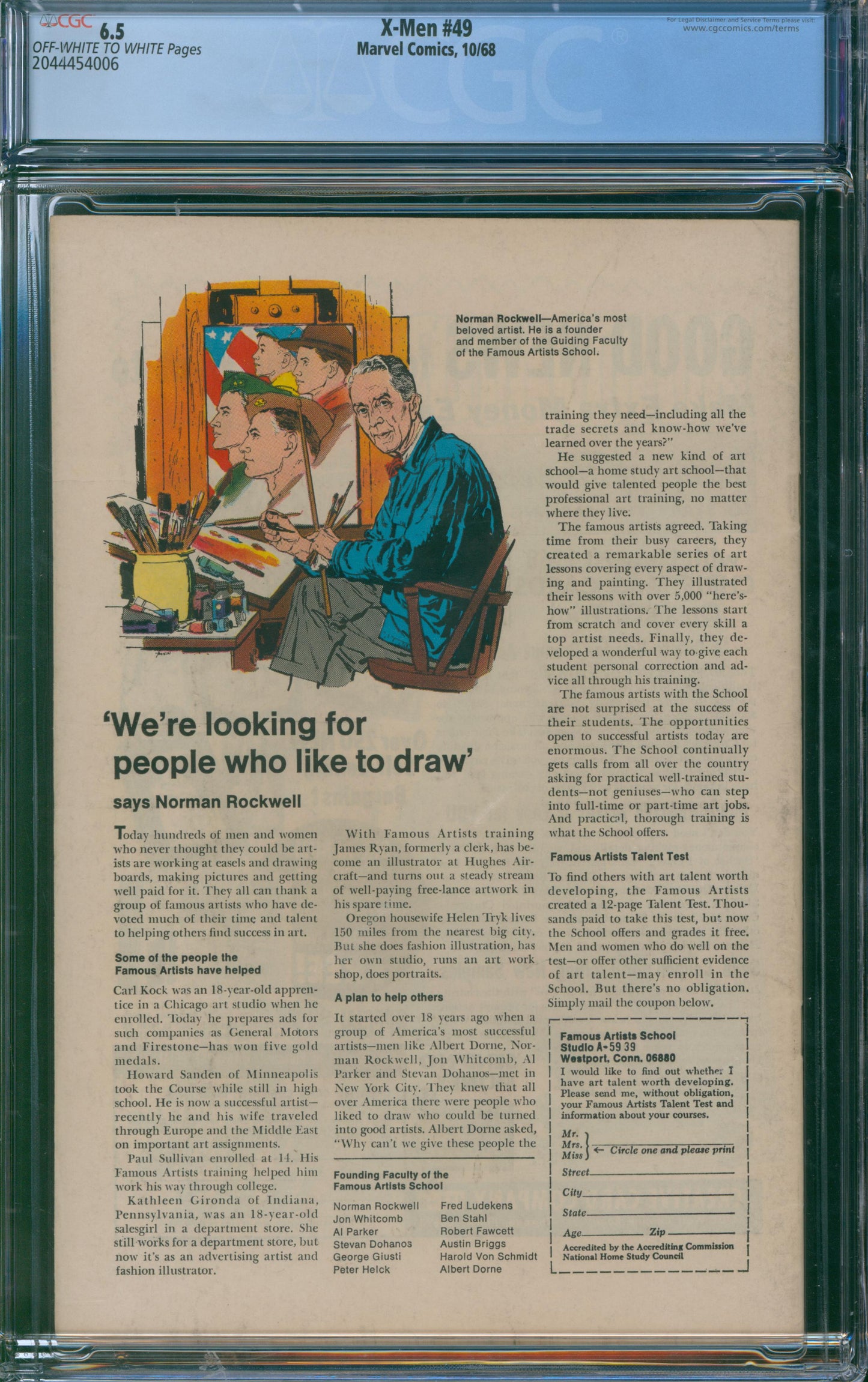 X-Men #49 1968 CGC 6.5 - Origin of the Beast