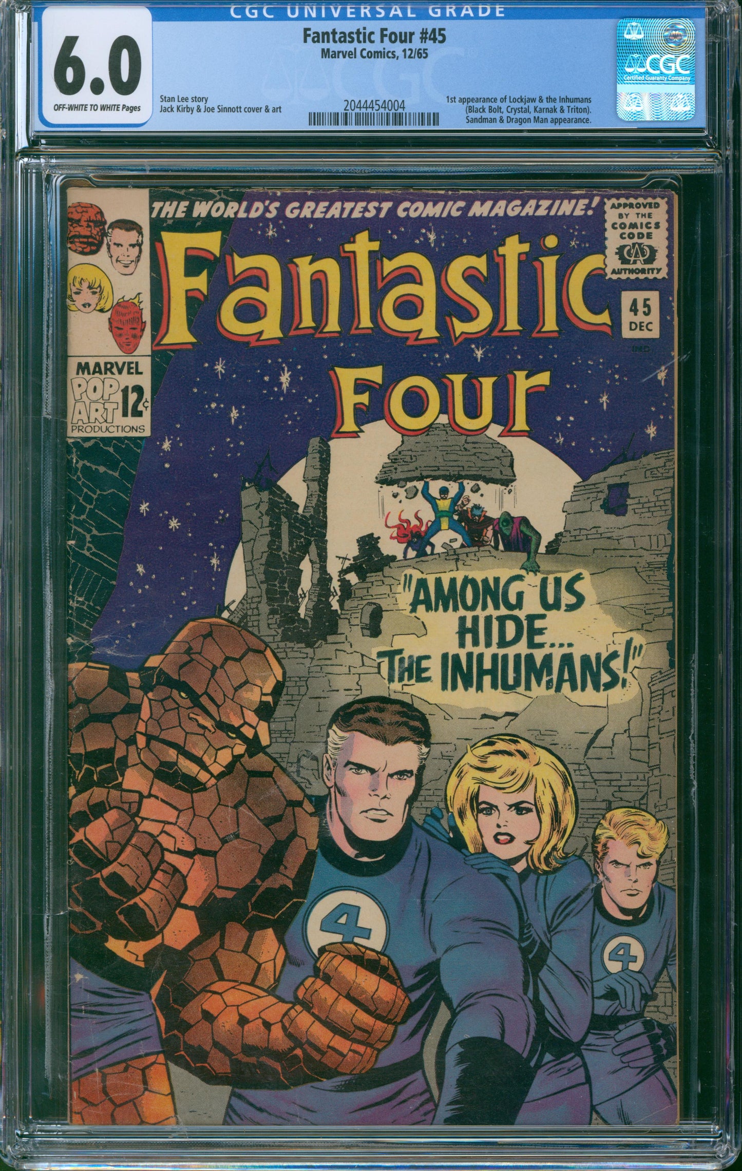 Fantastic Four #45 1965 CGC 6.0 - 1st Appearance of Lockjaw & The Inhumans