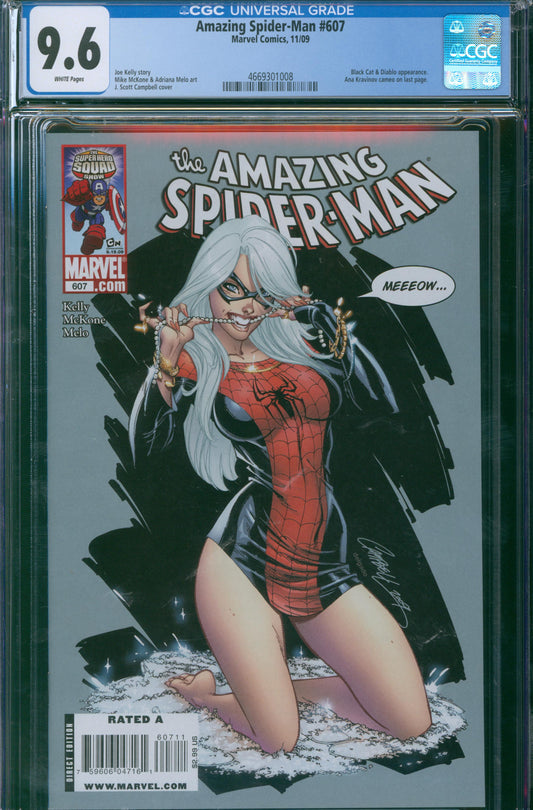 Amazing Spider-Man #607 2009 CGC 9.6 - Black Cat & Diablo appearance