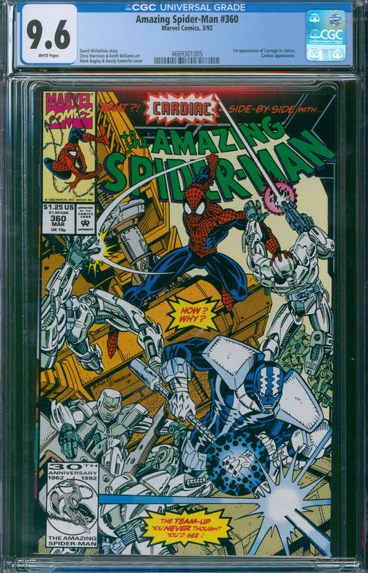 Amazing Spider-Man #360 1992 CGC 9.6 - 1st appearance of Carnage in cameo