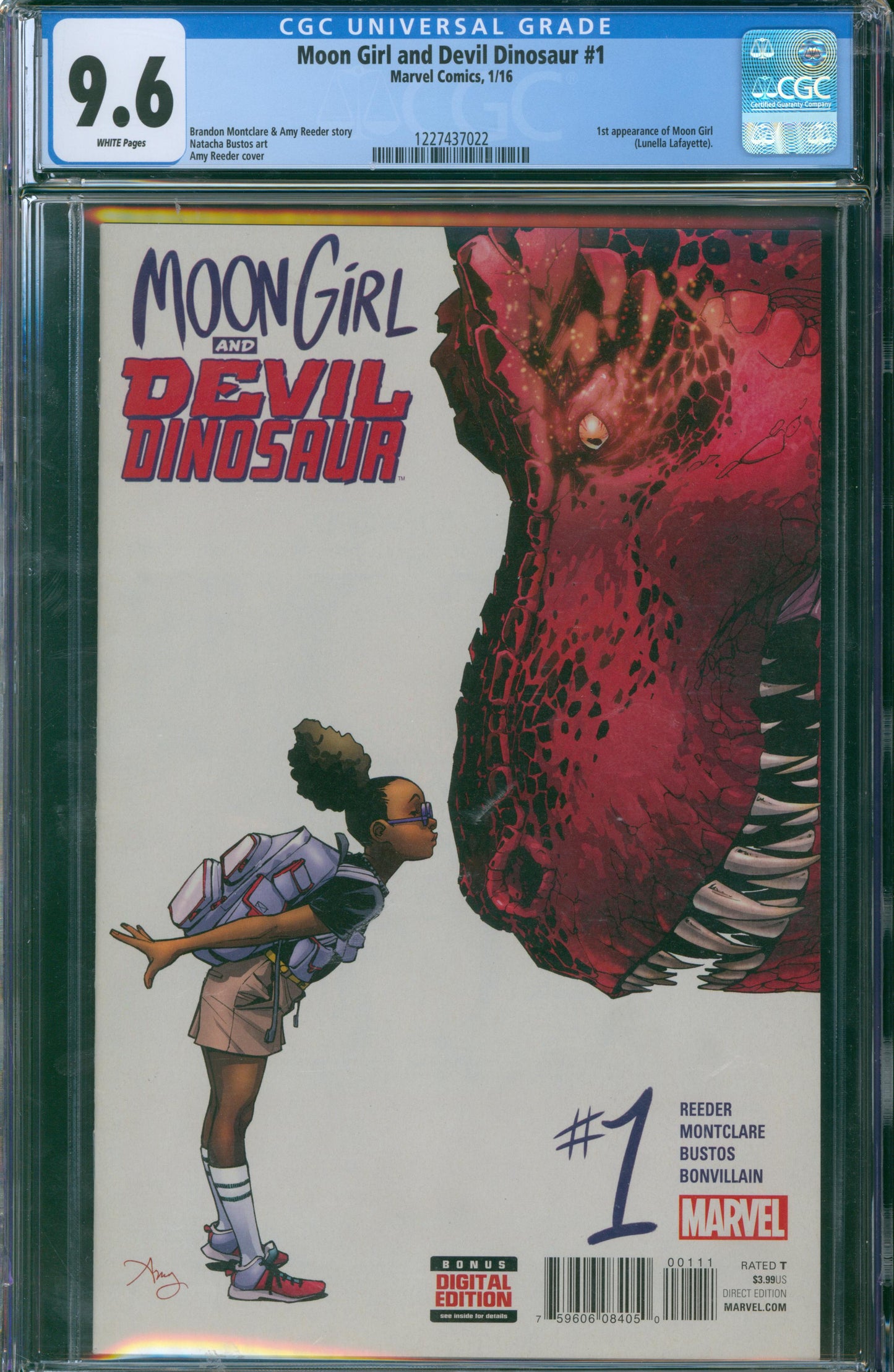 Moon Girl and Devil Dinosaur #1 2016 CGC 9.6 - 1st appearance of Moon Girl (Lunella Lafayette).