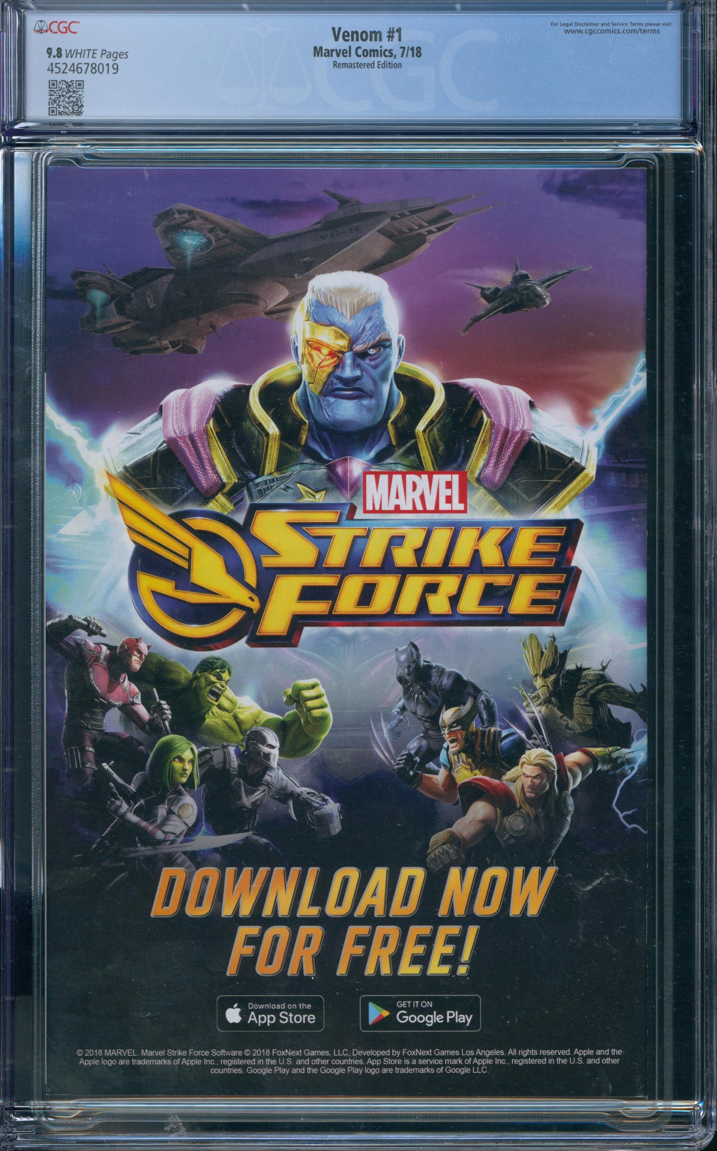 Venom #1  2018 CGC 9.8 - Remastered Edition