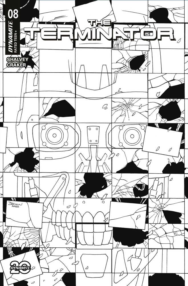 Terminator #8 Cover F 1:10 Copy Variant Edition Shalvey Line Art