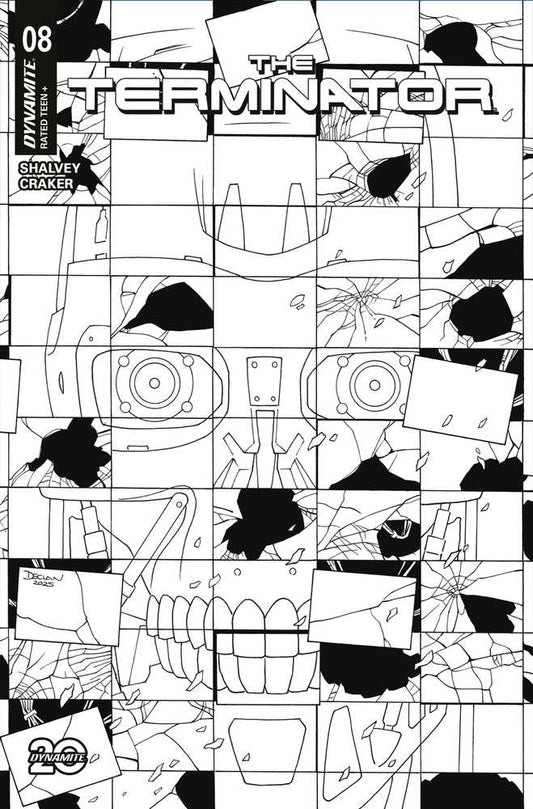 Terminator #8 Cover F 1:10 Copy Variant Edition Shalvey Line Art