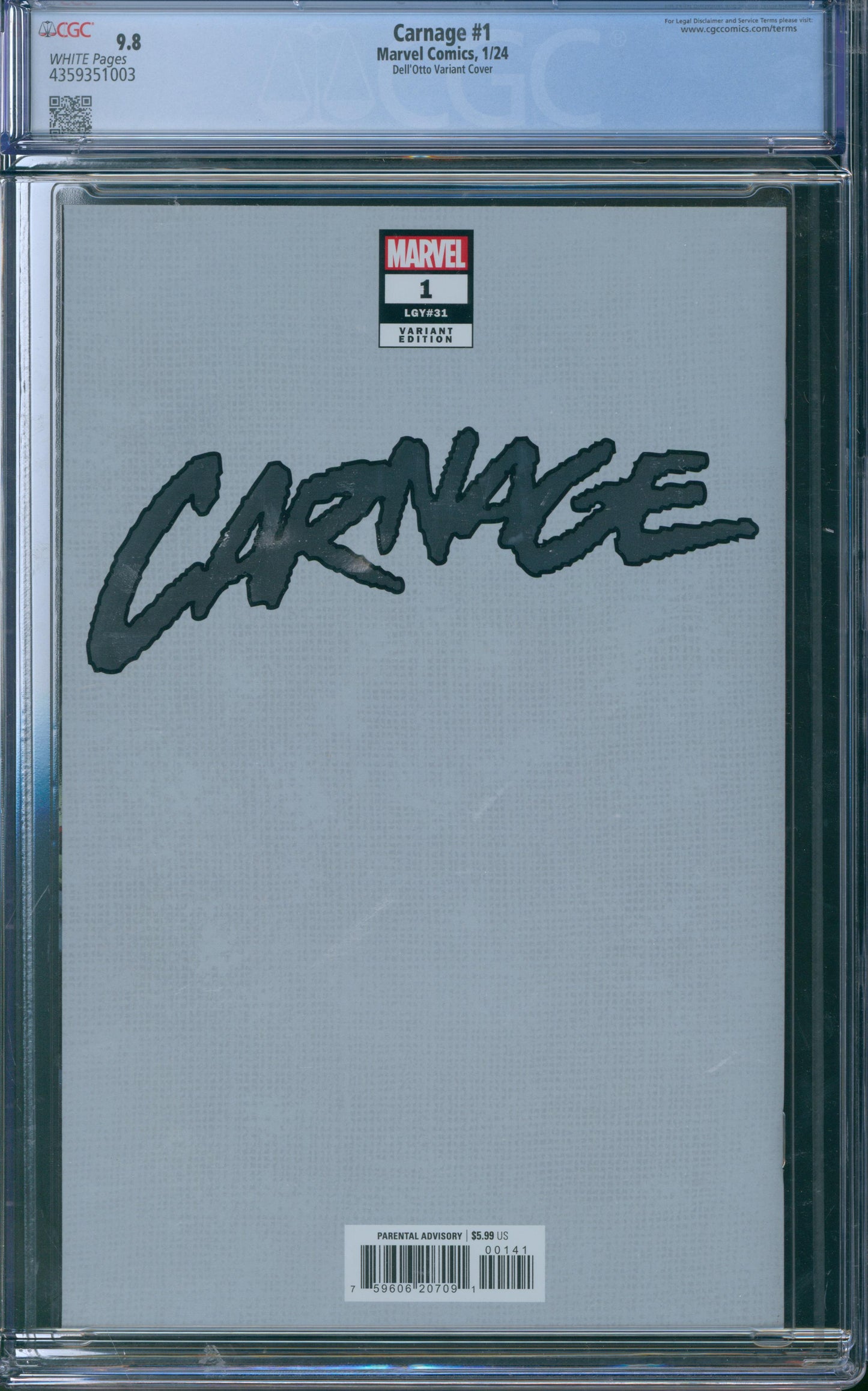Carnage #1 Dell'Otto Variant Cover Foil - CGC 9.8 - 2024