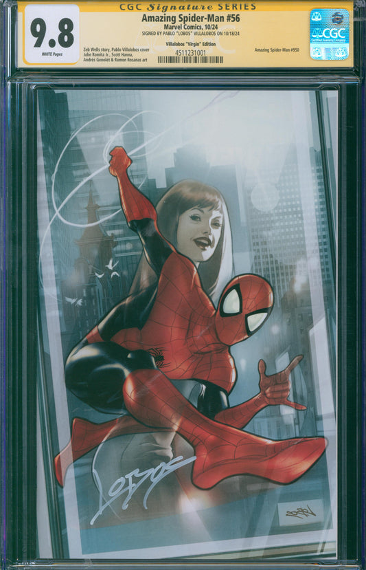 Amazing Spider-Man #56 CGC 9.8 Villalobos "Virgin" Edition SIGNED PABLO "LOBOS" VILLALOBOS